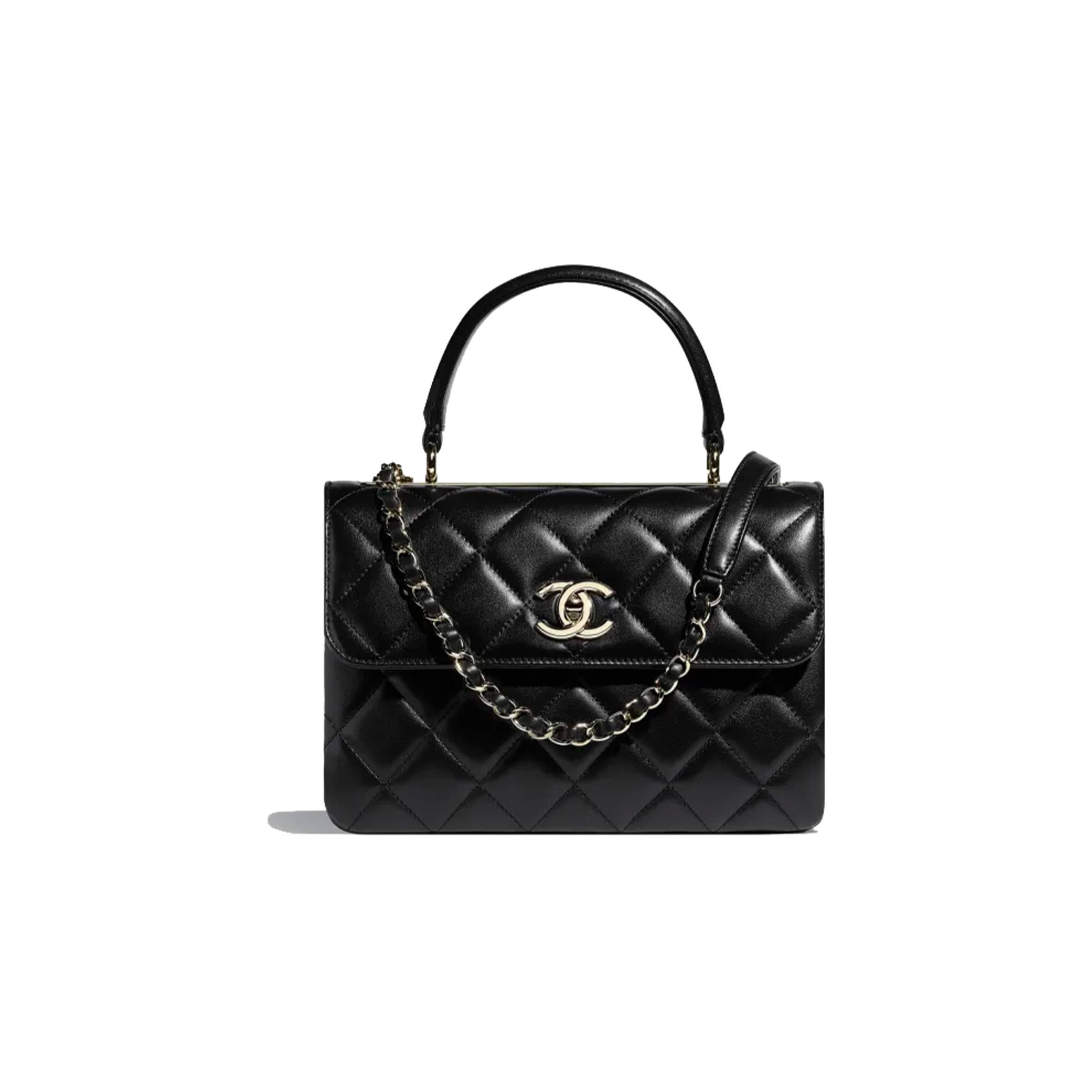 CHANEL TRENDY FLAP BAG WITH TOP HANDLE SILVER HARDWARE A92236 Y60767 94305 (25*17*12cm) CHANEL TRENDY FLAP BAG WITH TOP HANDLE SILVER HARDWARE A92236 Y60767 94305 (25*17*12cm)